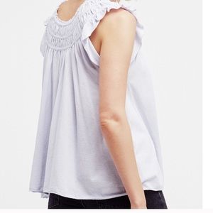 Free people ruffled white top